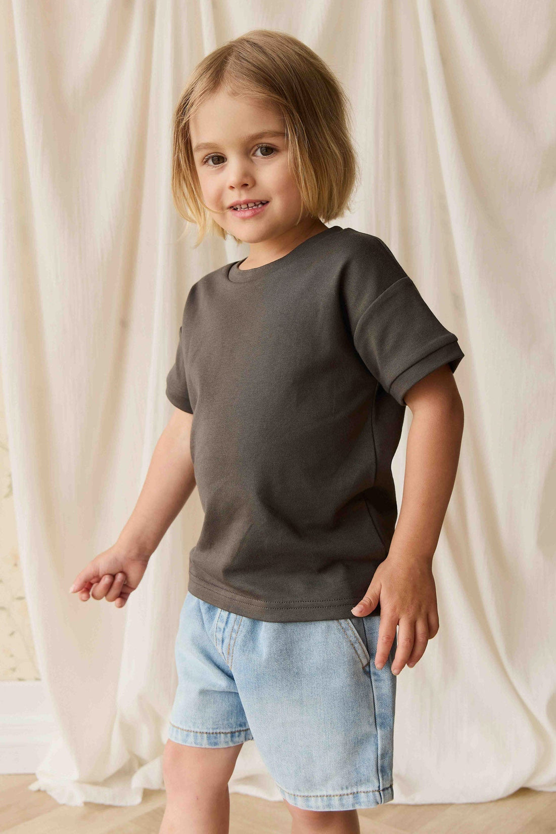 Reid Denim Short - Antique Blue Childrens Short from Jamie Kay Australia