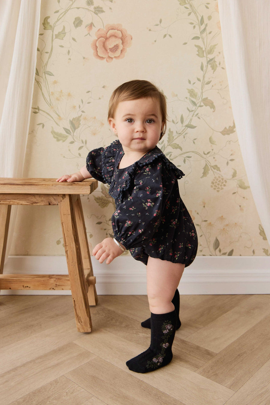 Organic Cotton Malia Playsuit - Bianca Noir Childrens Playsuit from Jamie Kay Australia
