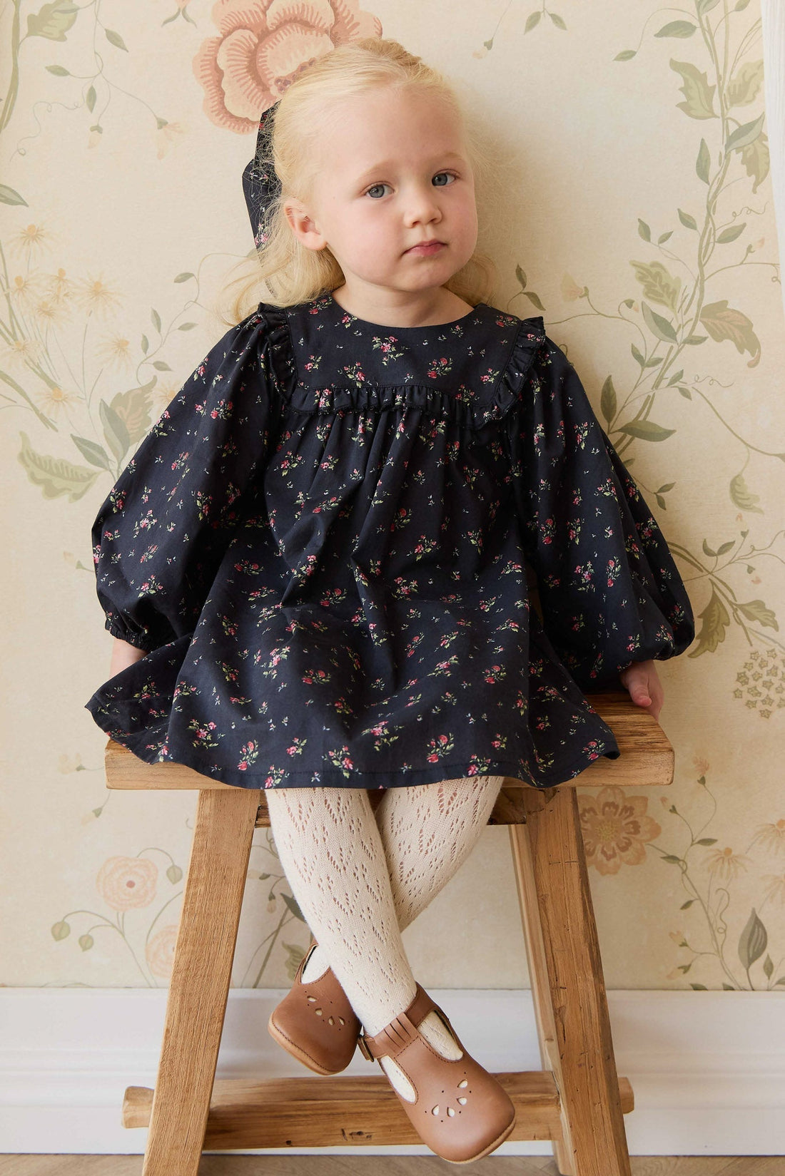 Organic Cotton Amira Dress - Bianca Noir Childrens Dress from Jamie Kay Australia