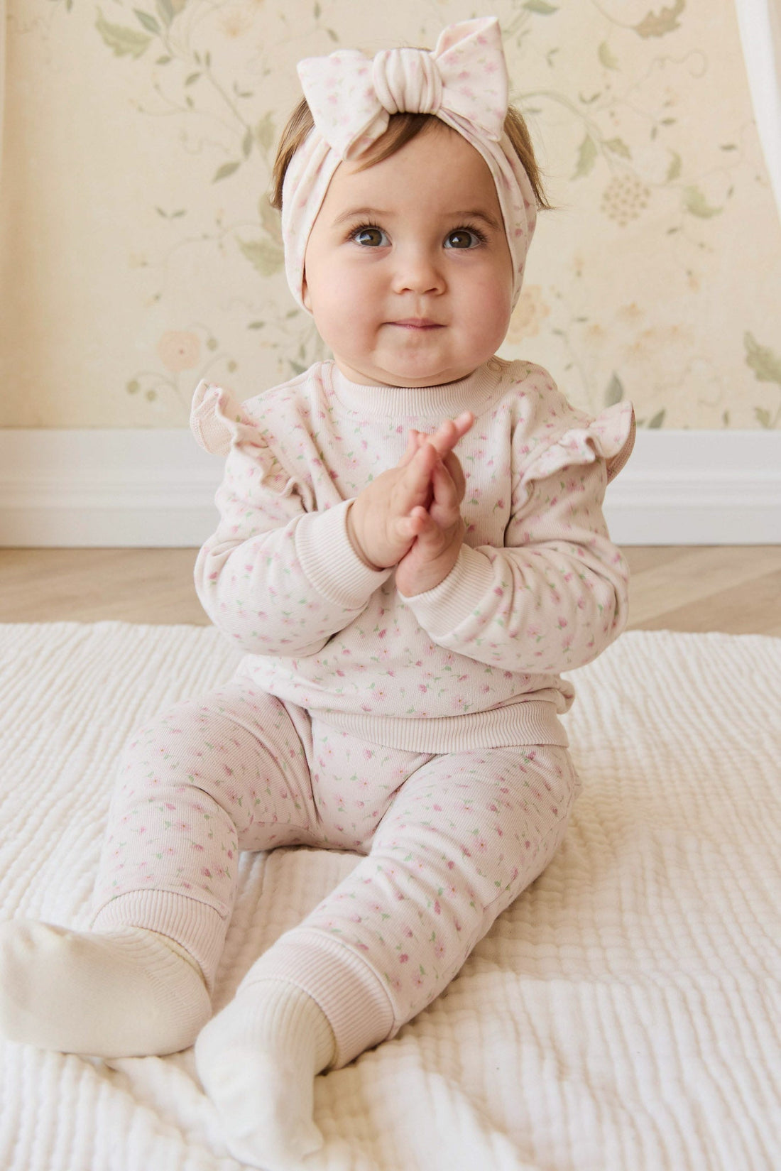Organic Cotton Lilith Track Pant - Victoria Blush Childrens Pant from Jamie Kay Australia