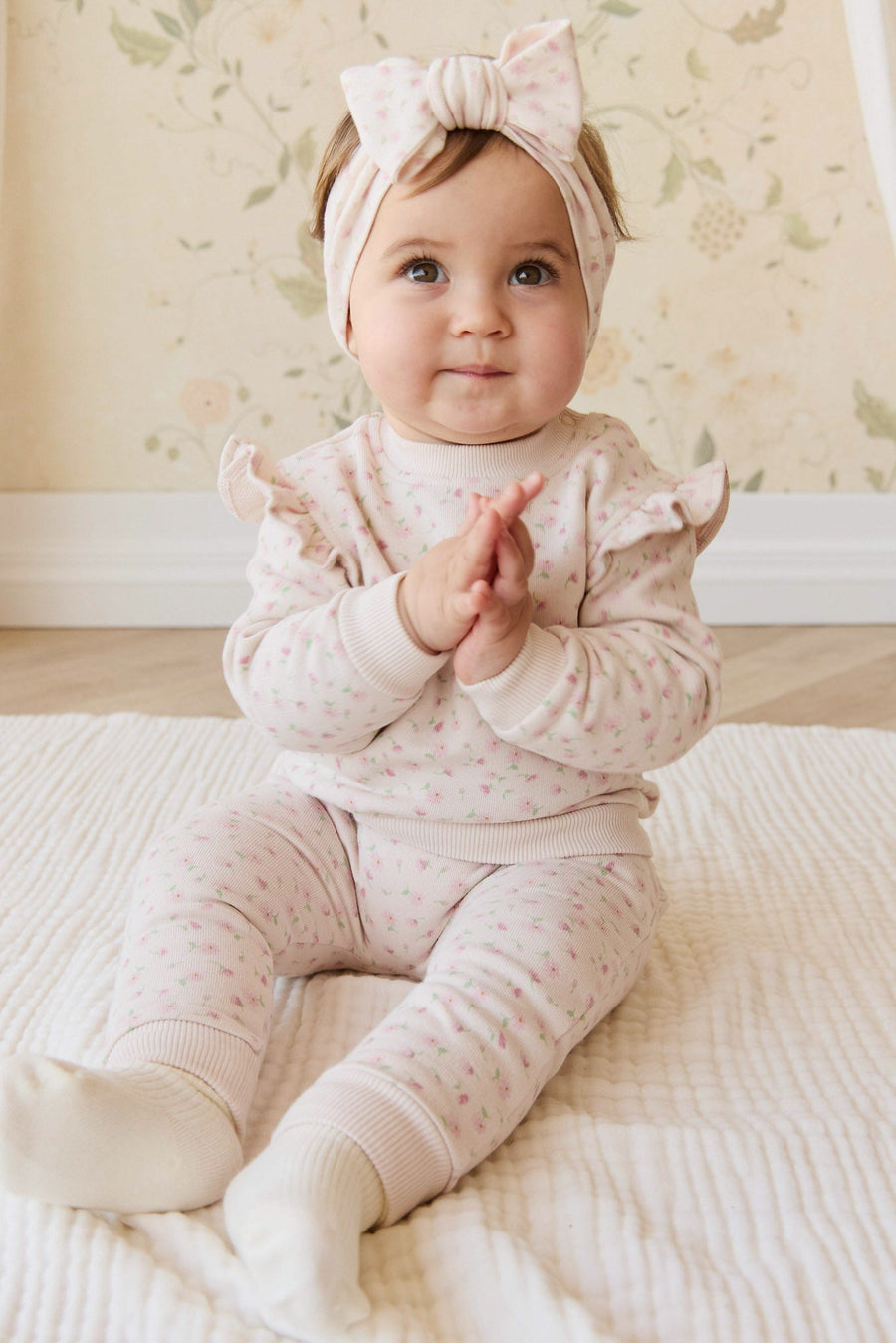 Organic Cotton Lilith Track Pant - Victoria Blush Childrens Pant from Jamie Kay Australia