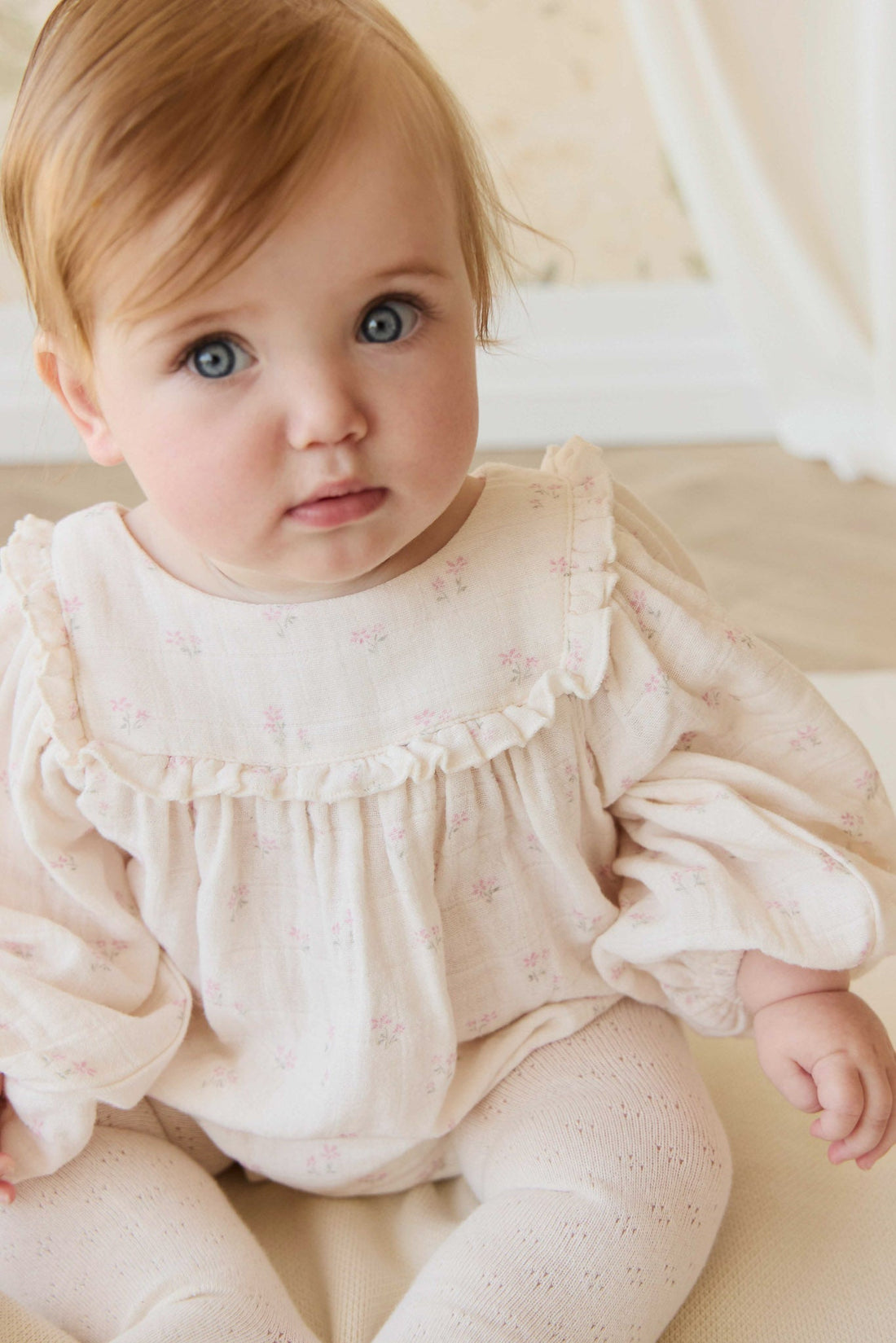 Organic Cotton Muslin Frances Playsuit - Pauline Pink Childrens Playsuit from Jamie Kay Australia