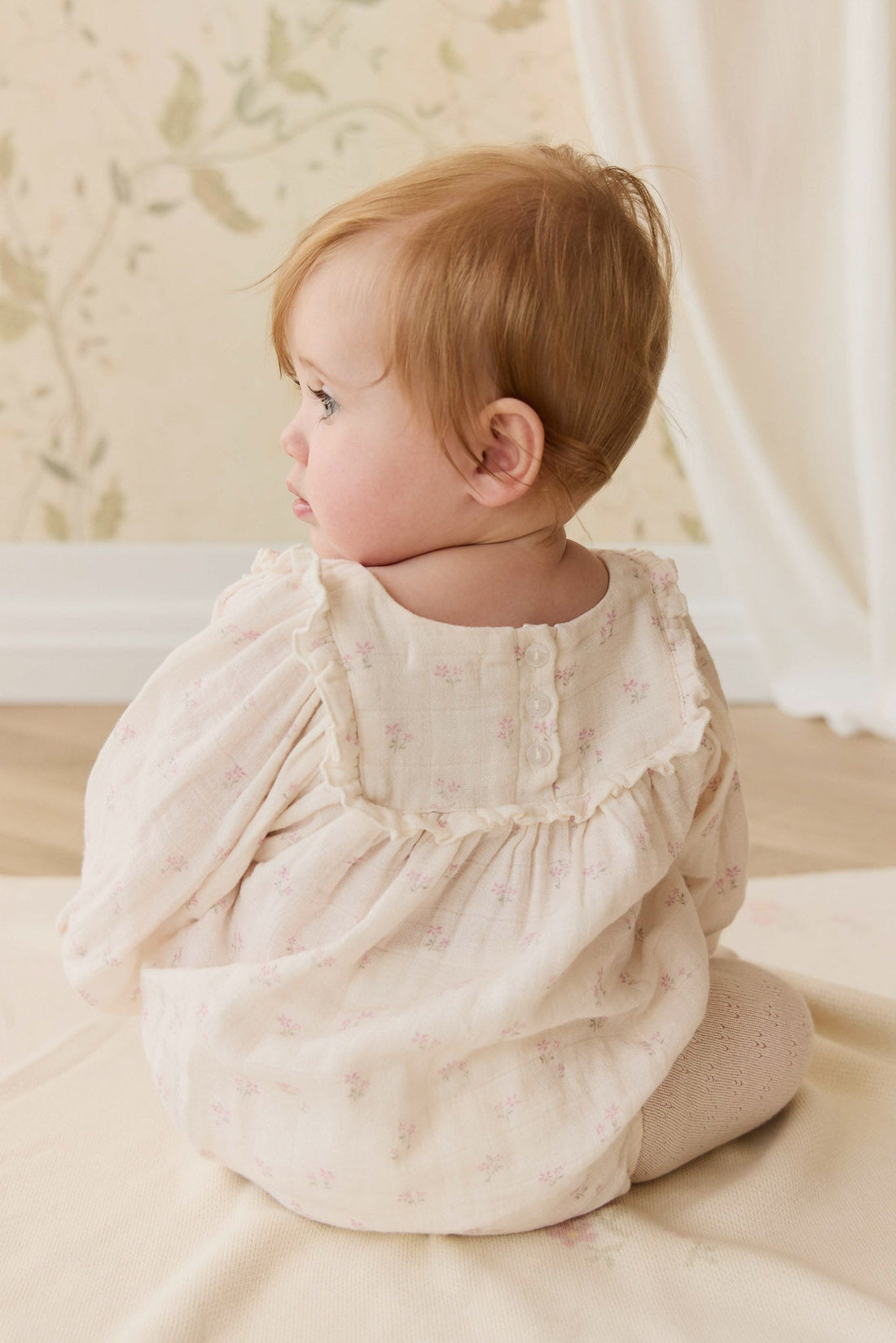 Organic Cotton Muslin Frances Playsuit - Pauline Pink Childrens Playsuit from Jamie Kay Australia