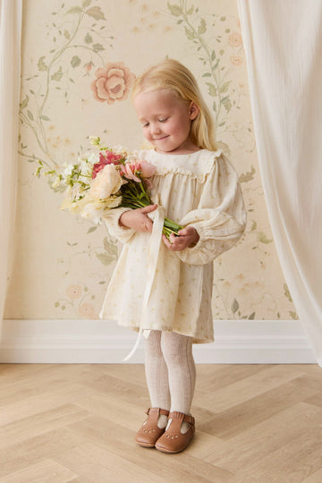 Organic Cotton Muslin Amira Dress - Vintage Ditsy Childrens Dress from Jamie Kay Australia