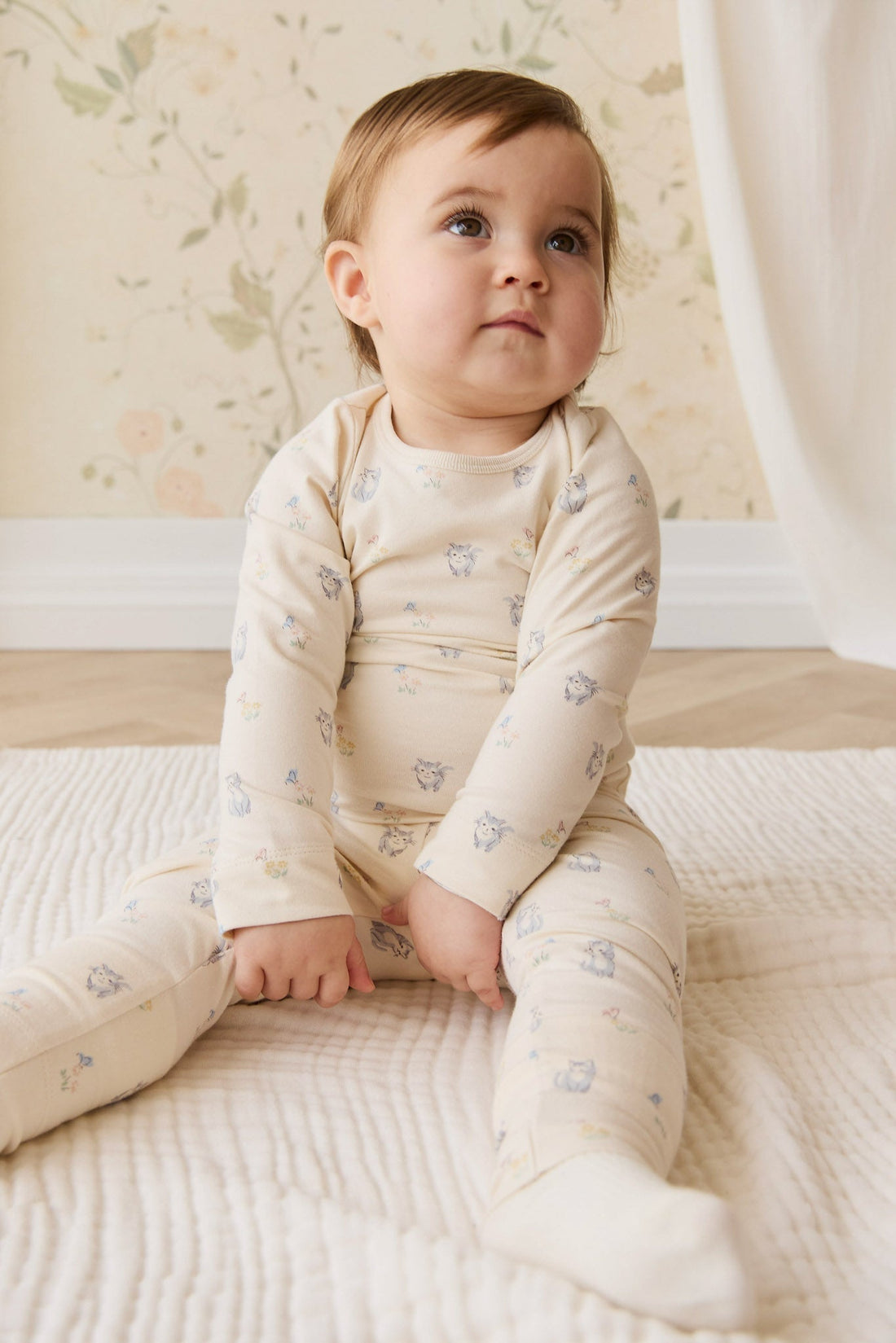 Organic Cotton Baker Long Sleeve Pyjama Set - Charlies Butterflies Childrens Pyjama from Jamie Kay Australia