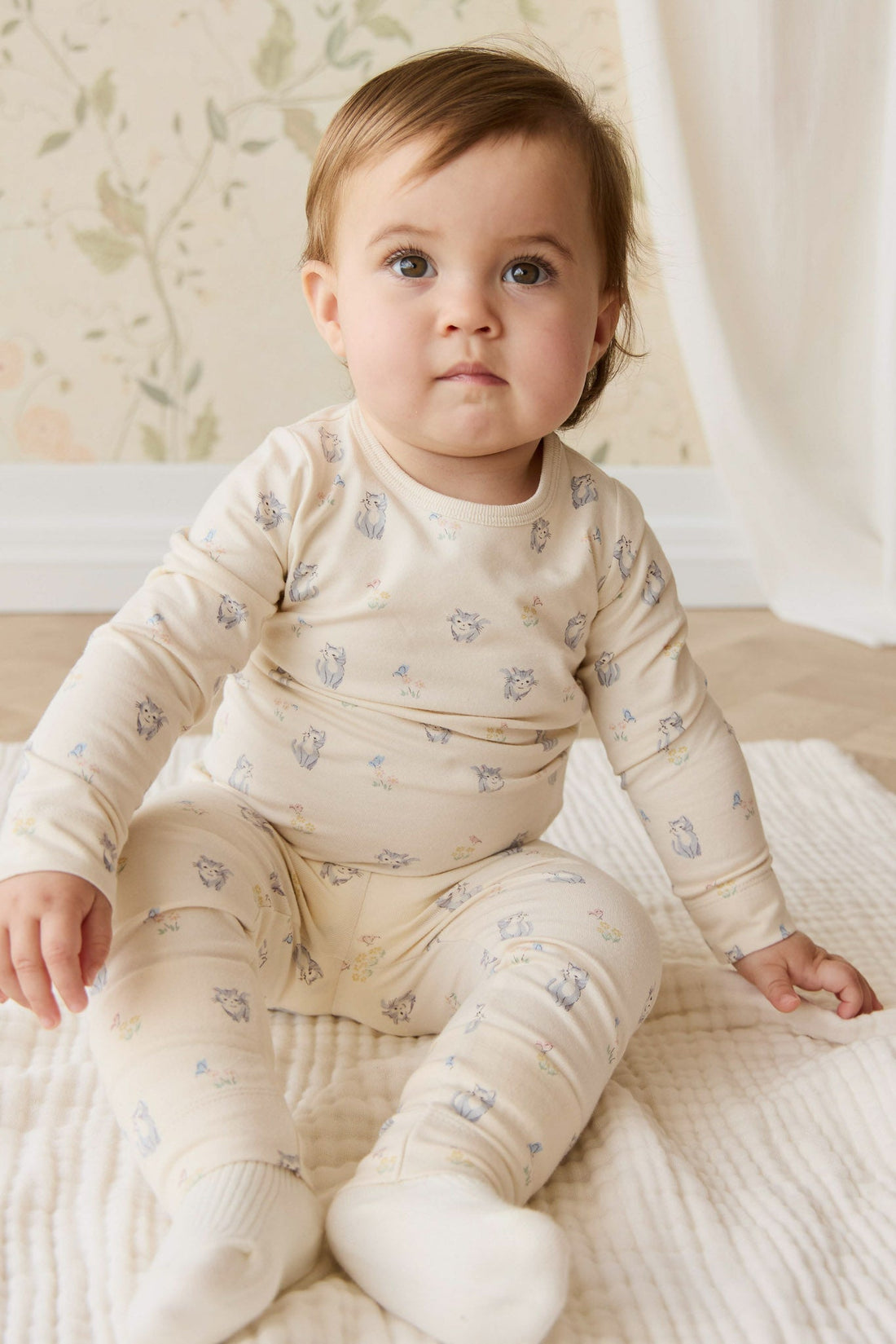 Organic Cotton Baker Long Sleeve Pyjama Set - Charlies Butterflies Childrens Pyjama from Jamie Kay Australia