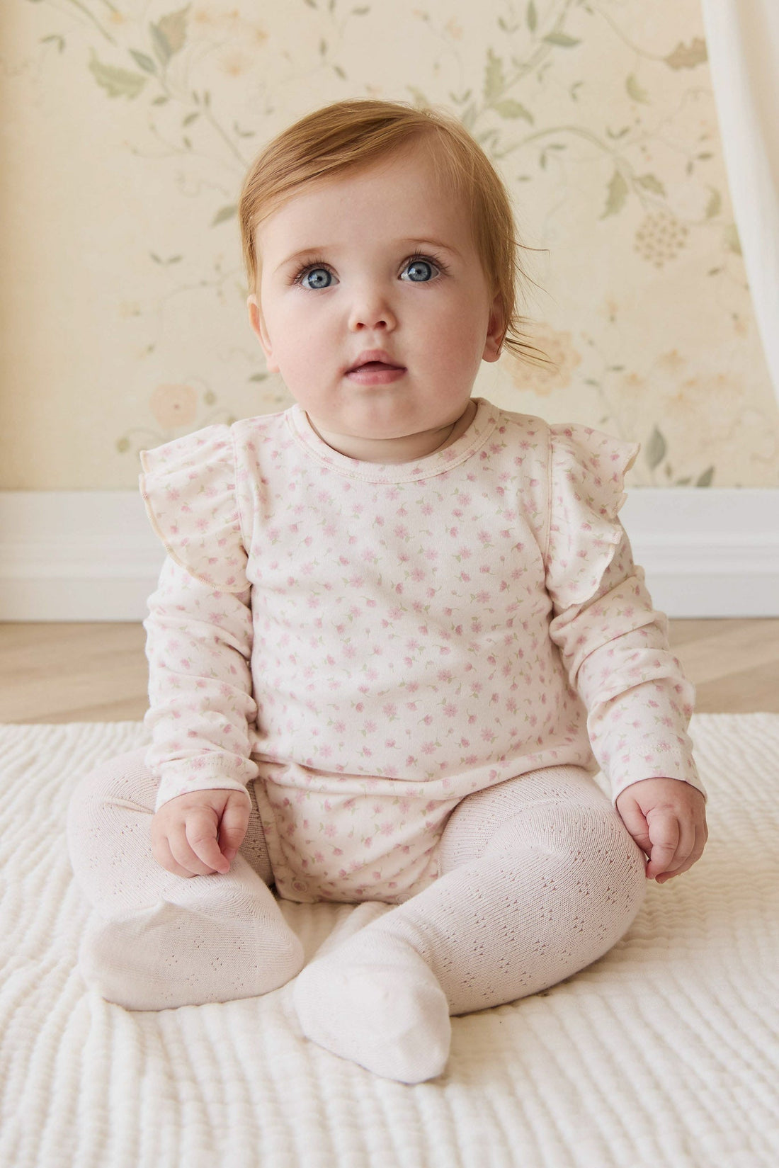Organic Cotton Kinley Playsuit - Victoria Blush Childrens Playsuit from Jamie Kay Australia