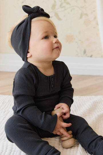 Organic Cotton Modal Long Sleeve Bodysuit - Ebony Childrens Bodysuit from Jamie Kay Australia