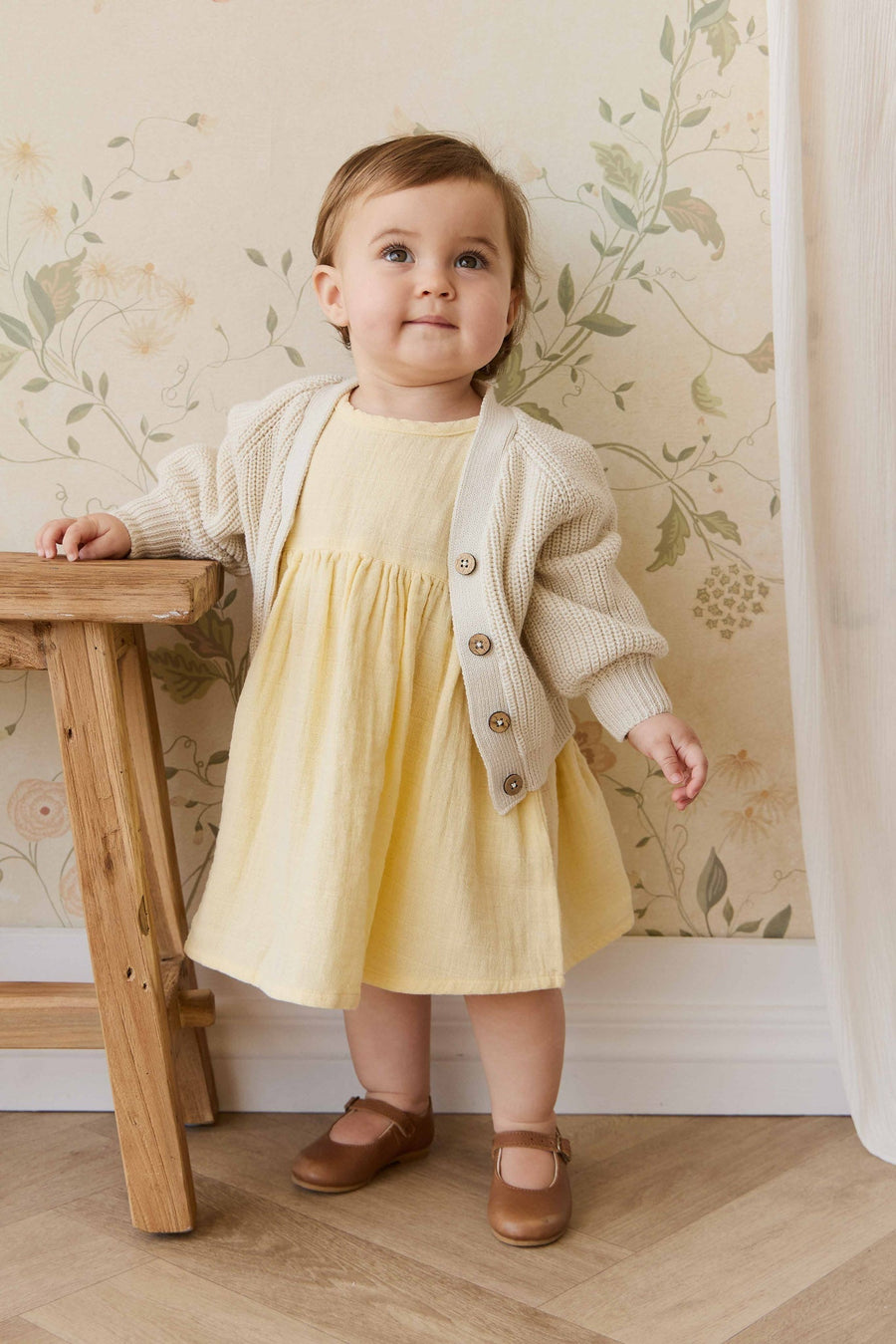 Organic Cotton Muslin Phillipa Dress - Sunshine Childrens Dress from Jamie Kay Australia