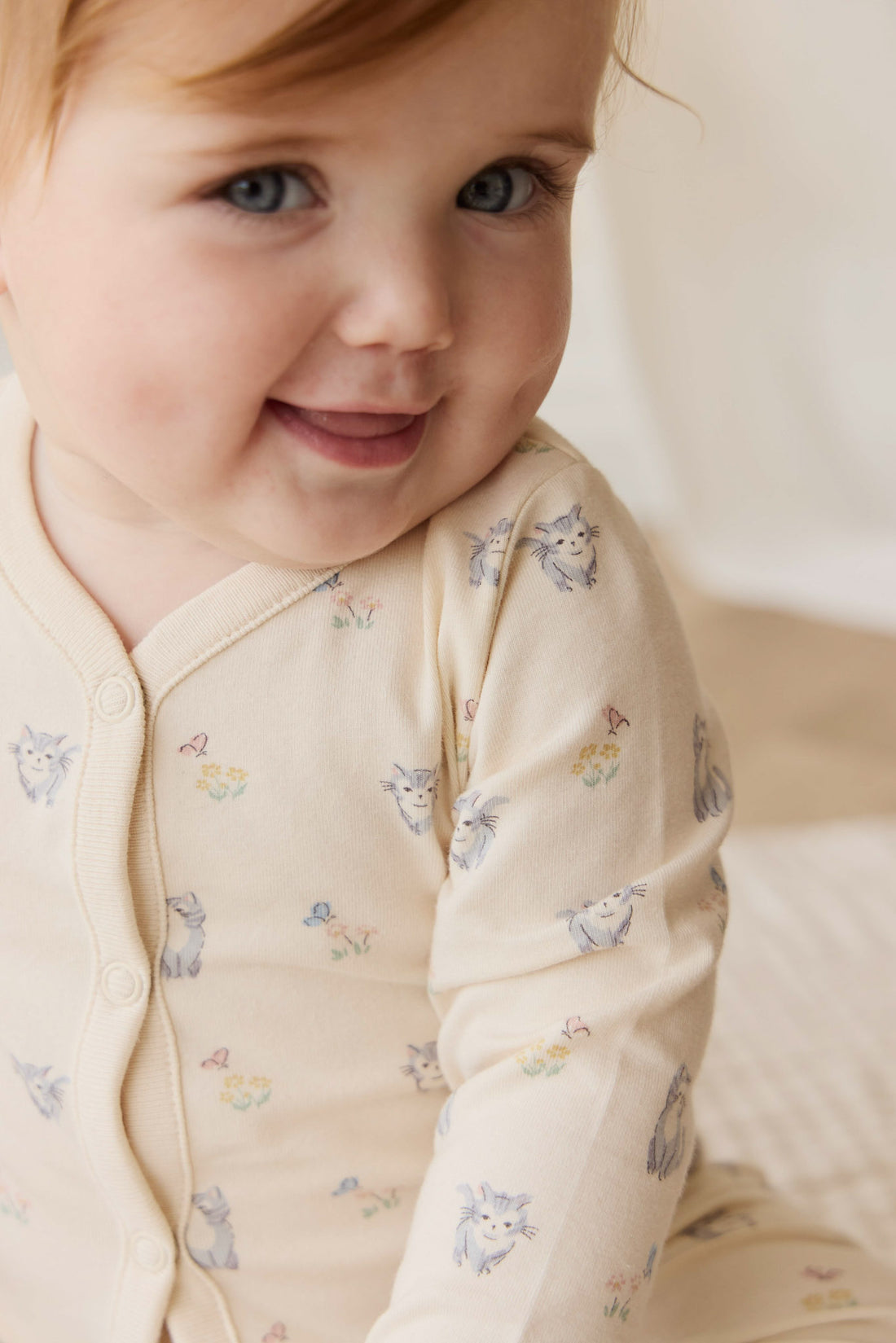 Organic Cotton Murphy Onepiece - Charlies Butterflies Childrens Pyjama from Jamie Kay Australia