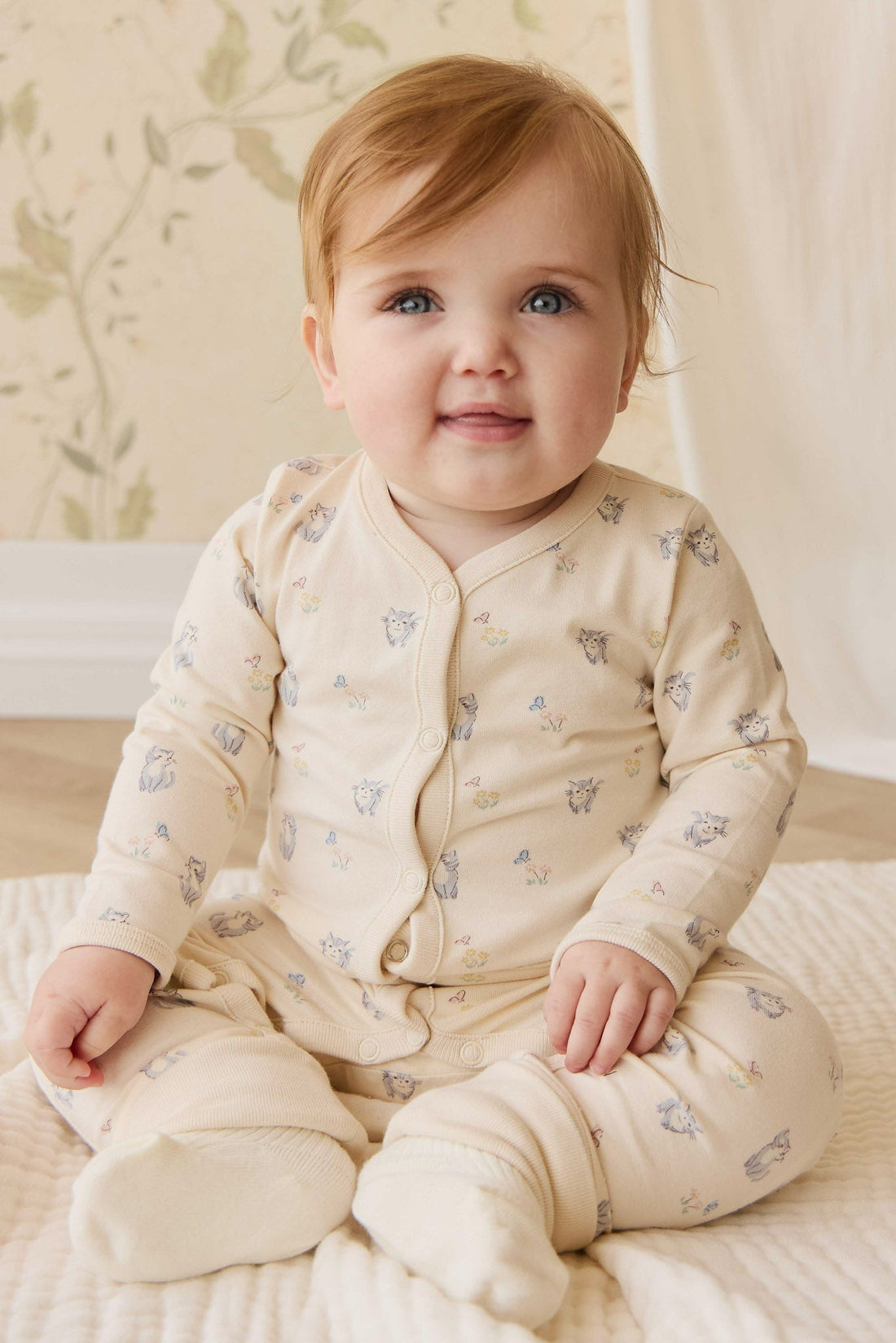 Organic Cotton Amory Onepiece - Charlies Butterflies Childrens Pyjama from Jamie Kay Australia