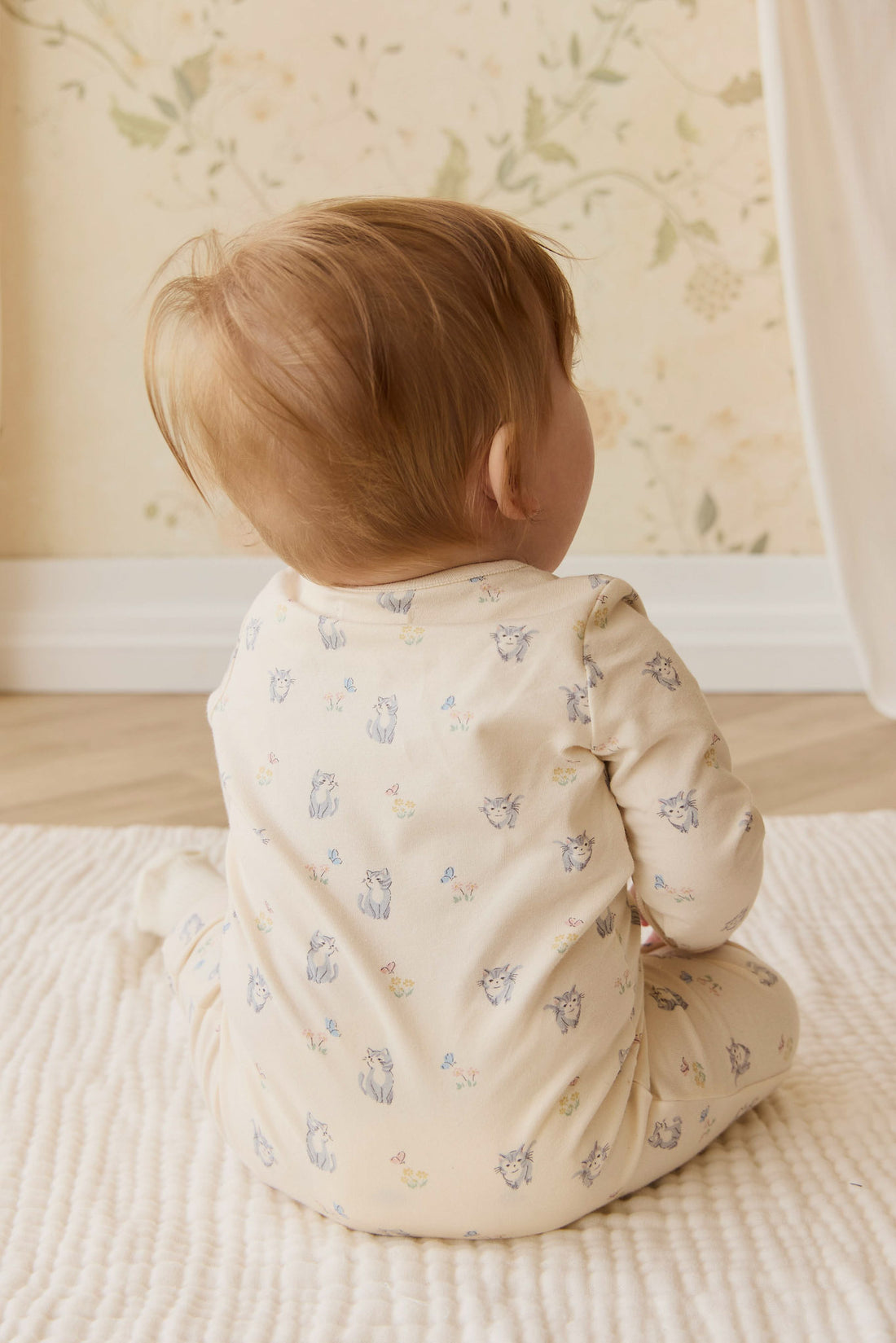 Organic Cotton Murphy Onepiece - Charlies Butterflies Childrens Pyjama from Jamie Kay Australia