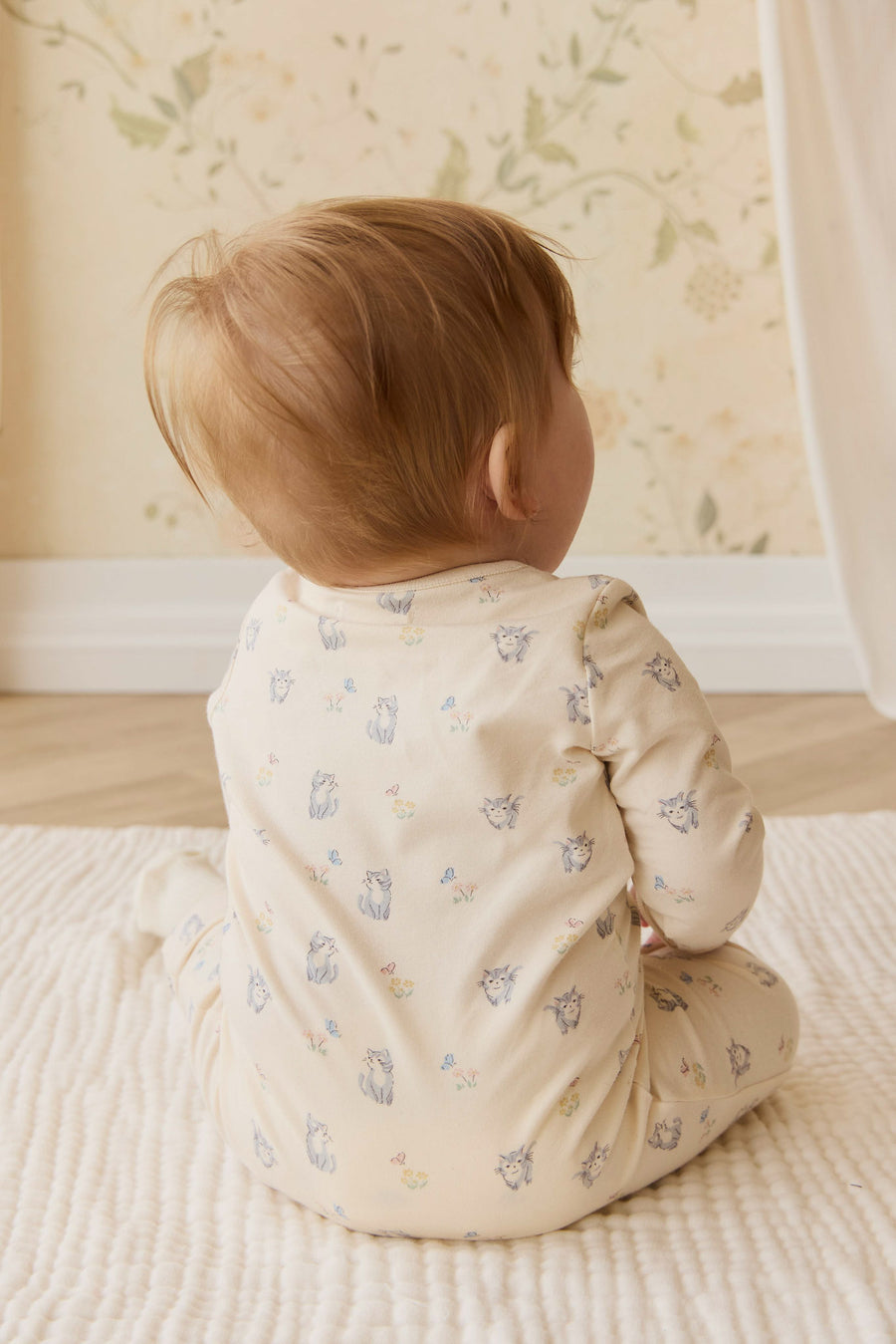 Organic Cotton Murphy Onepiece - Charlies Butterflies Childrens Pyjama from Jamie Kay Australia