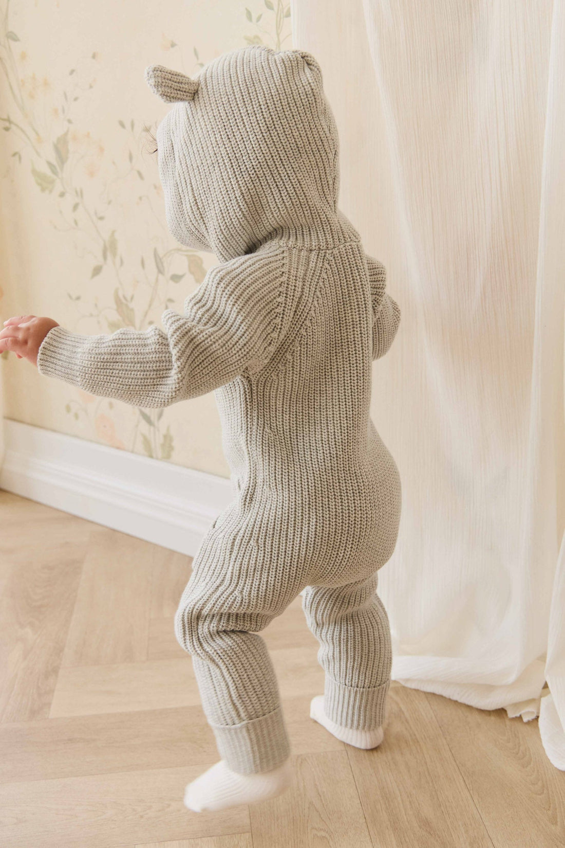 Bear Knit Onepiece - Light Grey Marle Childrens Onepiece from Jamie Kay Australia
