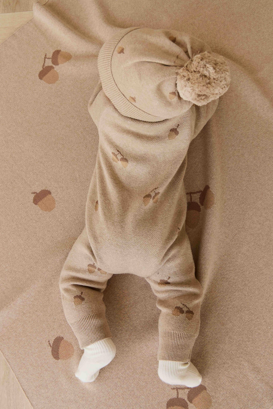 Easton Onepiece - Forest Acorns Cashew Marle Childrens Onepiece from Jamie Kay Australia