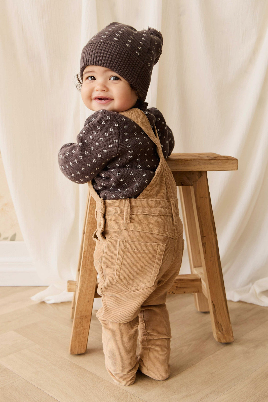 Dorian Jumper - Knitted Diamonds Coffee Childrens Jumper from Jamie Kay Australia