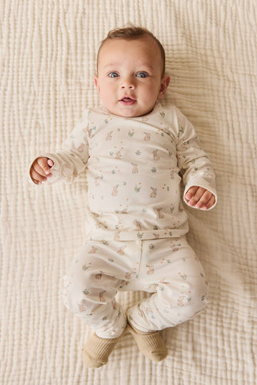 Organic Cotton Baker Long Sleeve Pyjama Set - Lapin Jardin Crisp Childrens Pyjama from Jamie Kay Australia