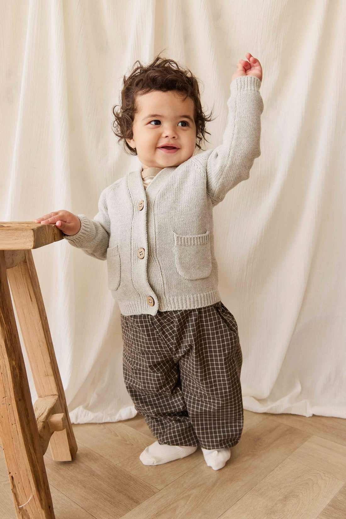 Franco Cardigan - Light Grey Marle Childrens Cardigan from Jamie Kay Australia