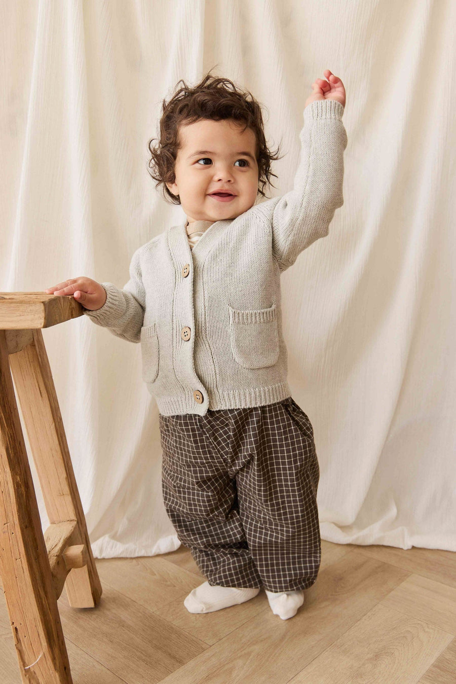 Franco Cardigan - Light Grey Marle Childrens Cardigan from Jamie Kay Australia