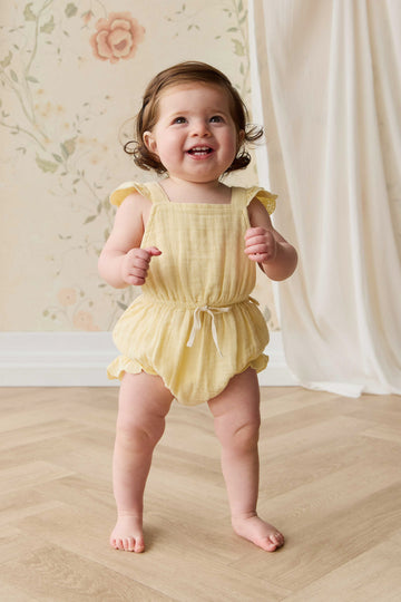 Organic Cotton Muslin Luciana Playsuit - Sunshine Childrens Playsuit from Jamie Kay Australia