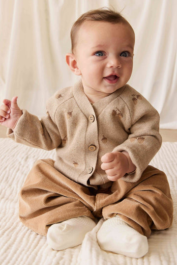 Easton Cardigan - Forest Acorns Cashew Marle Childrens Cardigan from Jamie Kay Australia