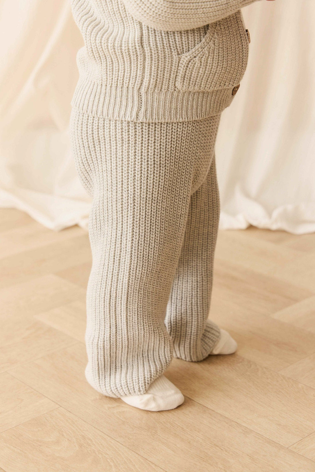 OG Morgan Knit Pant - Light Grey Marle Childrens Pant from Jamie Kay Australia