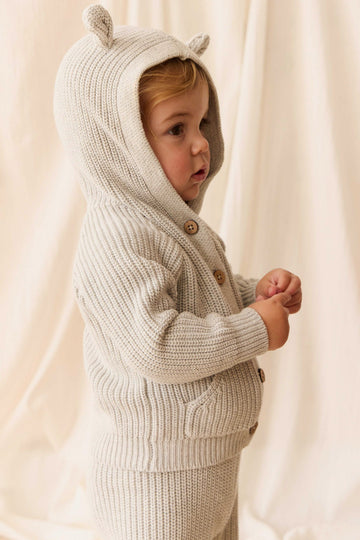 OG Bear Knit - Light Grey Marle Childrens Cardigan from Jamie Kay Australia