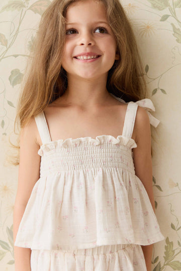 Organic Cotton Muslin Odette Top - Pauline Pink Childrens Top from Jamie Kay Australia