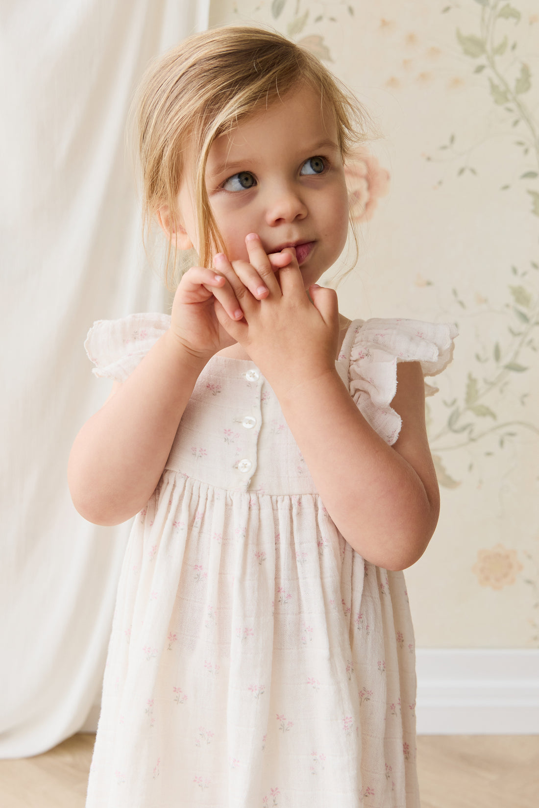 Organic Cotton Muslin Annalise Dress - Pauline Pink Childrens Dress from Jamie Kay Australia