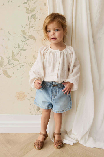 Kora Short - Antique Blue Childrens Short from Jamie Kay Australia