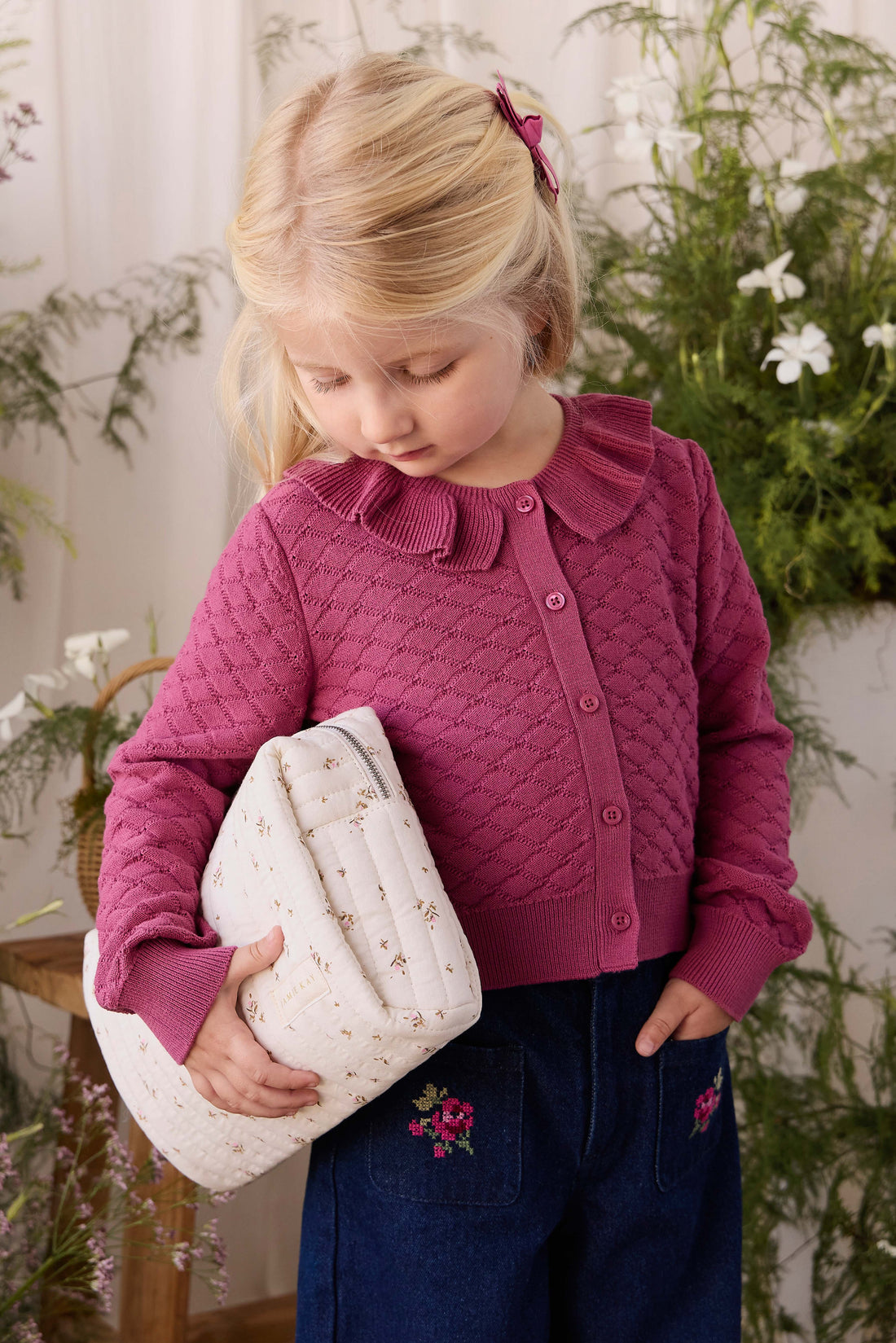 Adelaide Quilted Pouch - Dina Antique Childrens Bag from Jamie Kay Australia