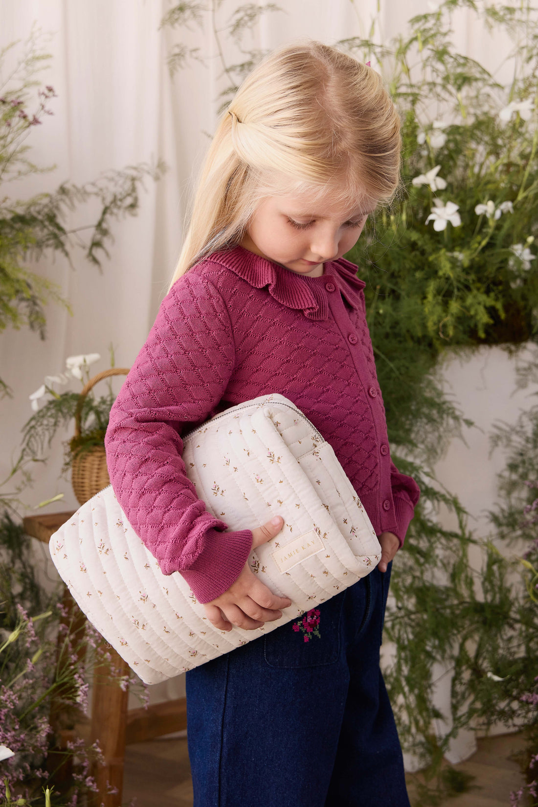 Adelaide Quilted Pouch - Dina Antique Childrens Bag from Jamie Kay Australia