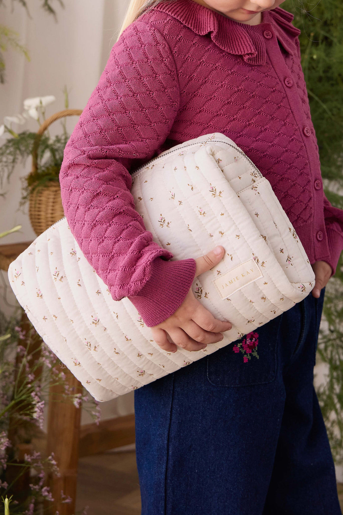 Adelaide Quilted Pouch - Dina Antique Childrens Bag from Jamie Kay Australia