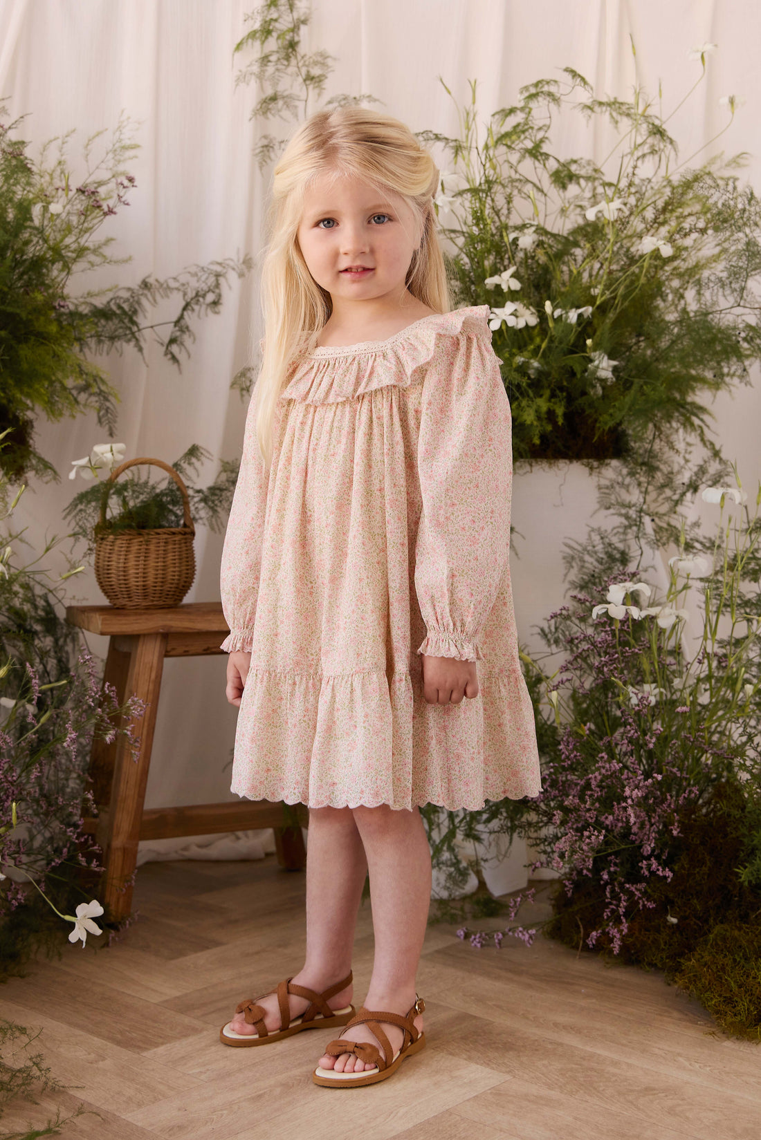 Organic Cotton Misty Dress - Flora Pink Childrens Dress from Jamie Kay Australia