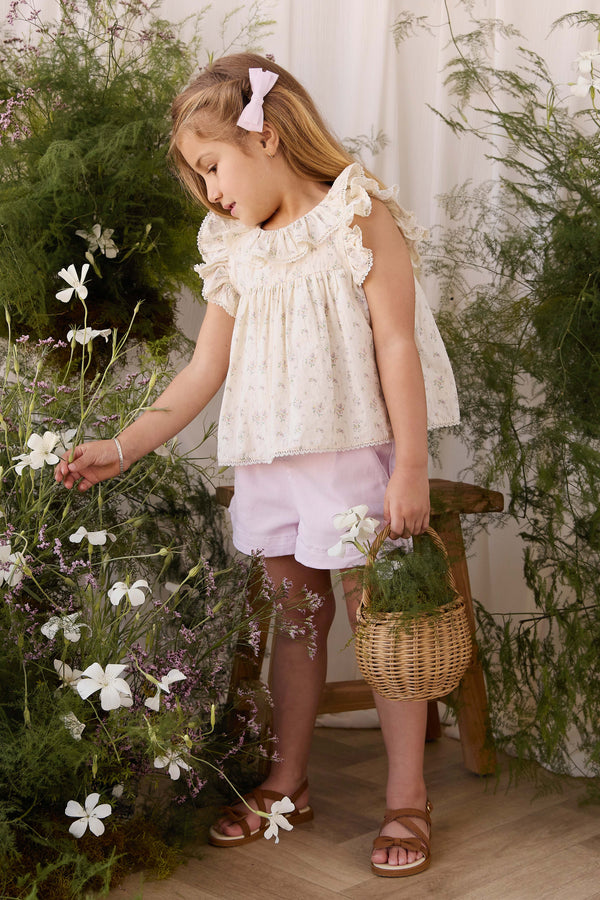 Organic Cotton Banks Blouse - Justine Orchid Childrens Top from Jamie Kay Australia