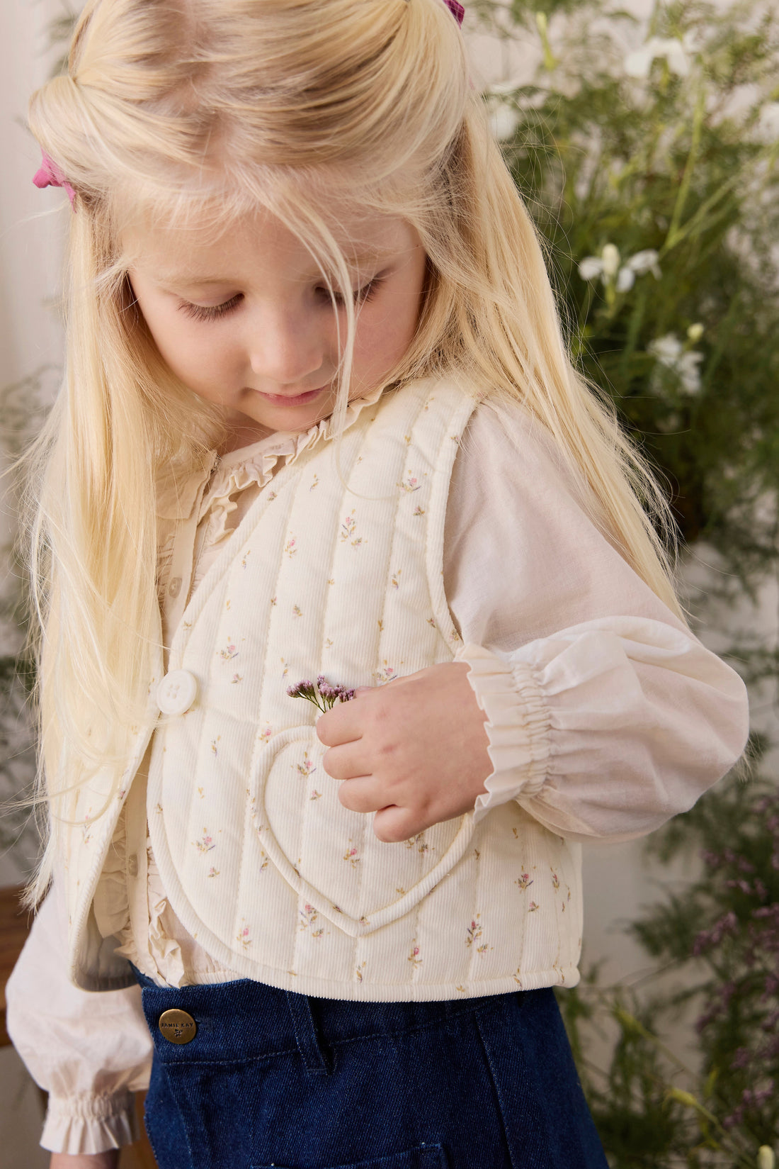 Organic Cotton Maylah Blouse - Vanilla Childrens Top from Jamie Kay Australia