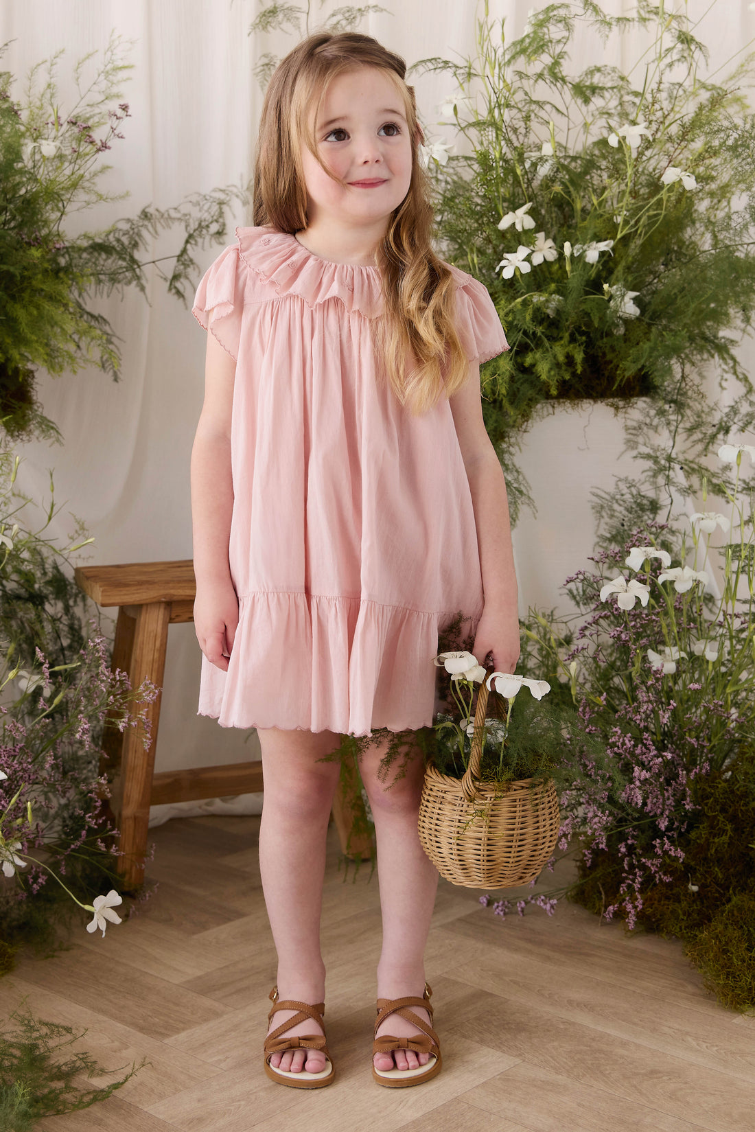 Organic Cotton Calianna Dress - Shell Pink Childrens Dress from Jamie Kay Australia
