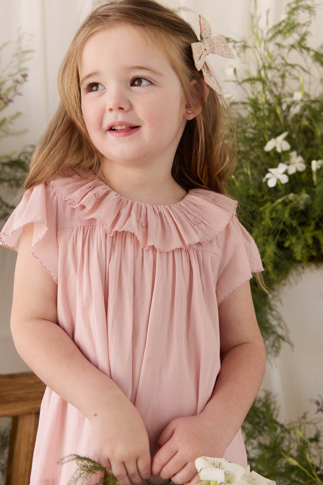 Organic Cotton Calianna Dress - Shell Pink Childrens Dress from Jamie Kay Australia