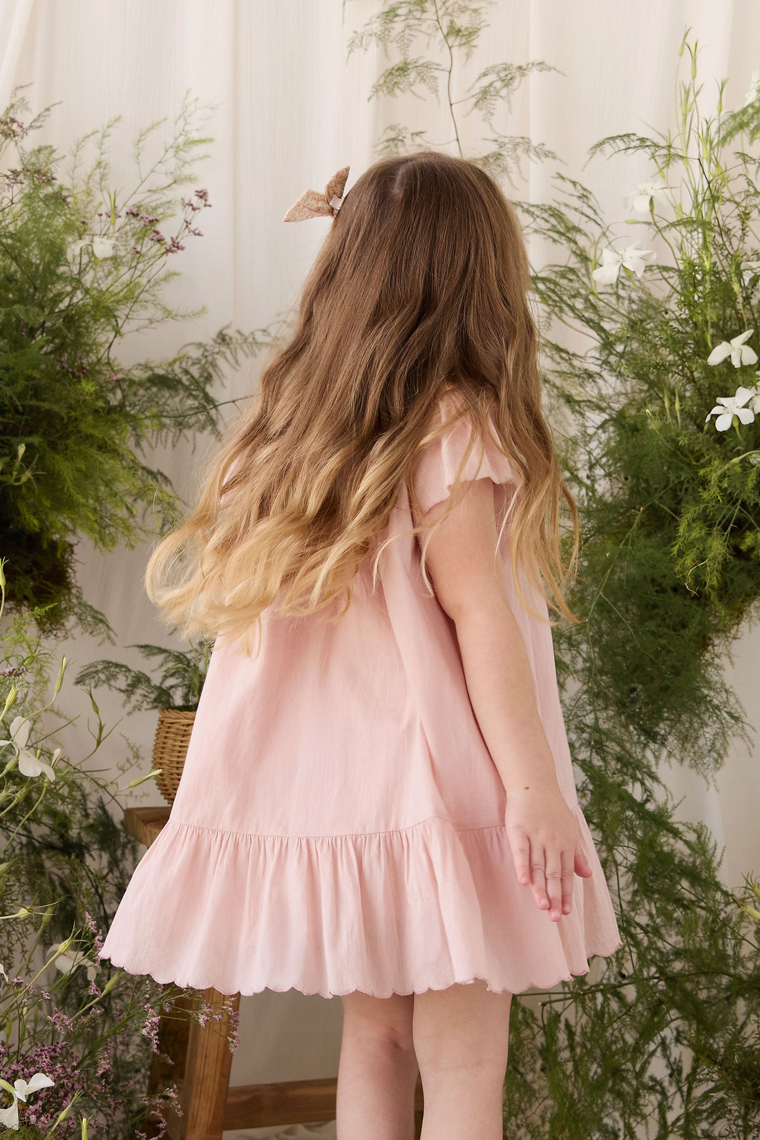 Organic Cotton Calianna Dress - Shell Pink Childrens Dress from Jamie Kay Australia