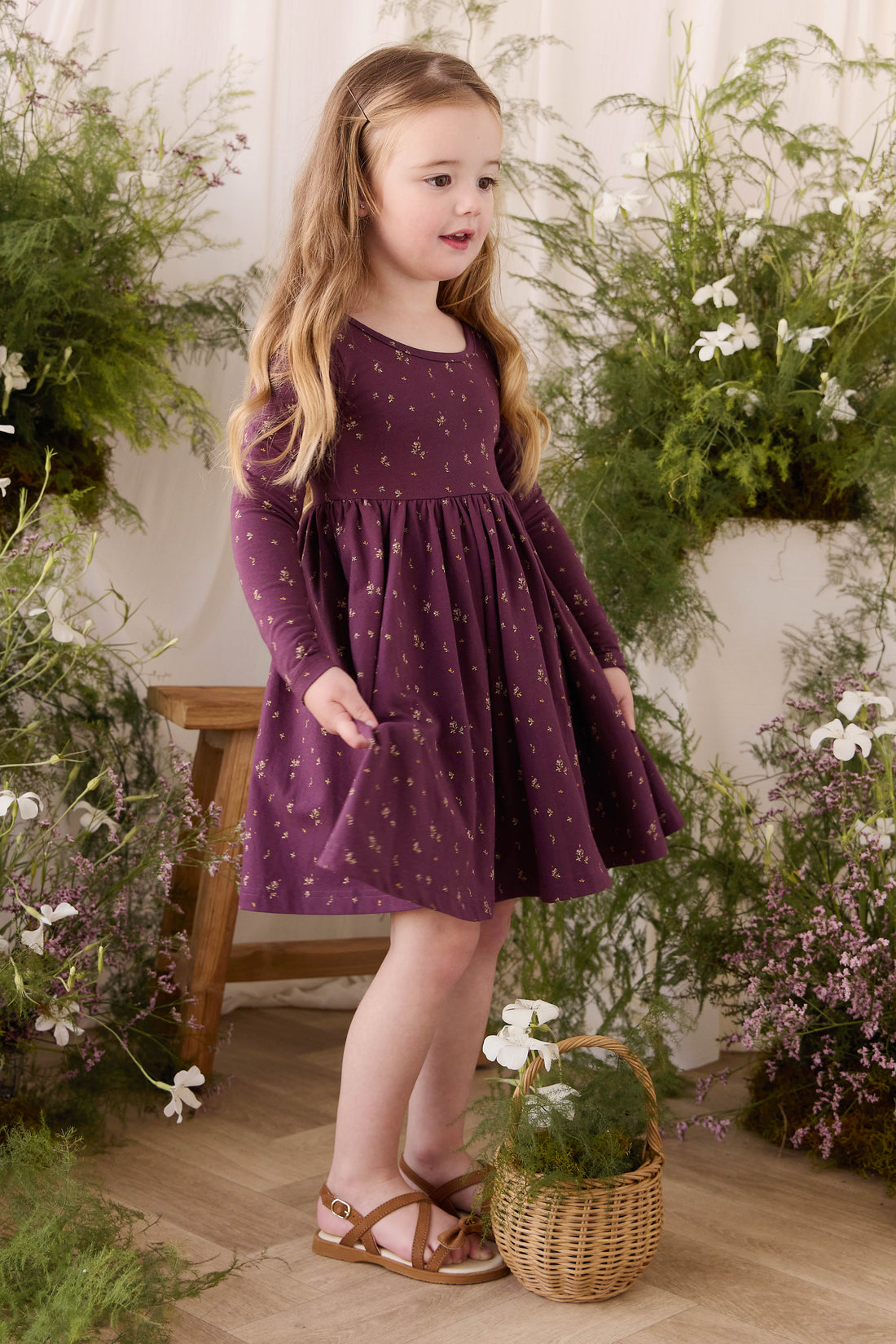 Organic Cotton Tallulah Dress - Dina Fig Childrens Dress from Jamie Kay Australia