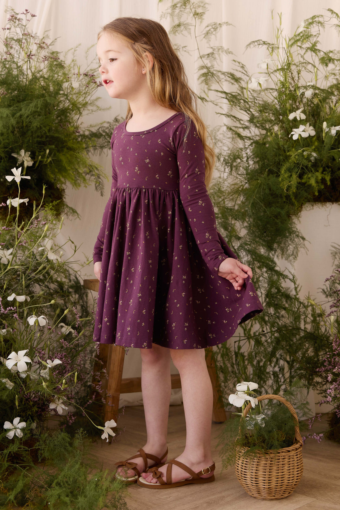Organic Cotton Tallulah Dress - Dina Fig Childrens Dress from Jamie Kay Australia