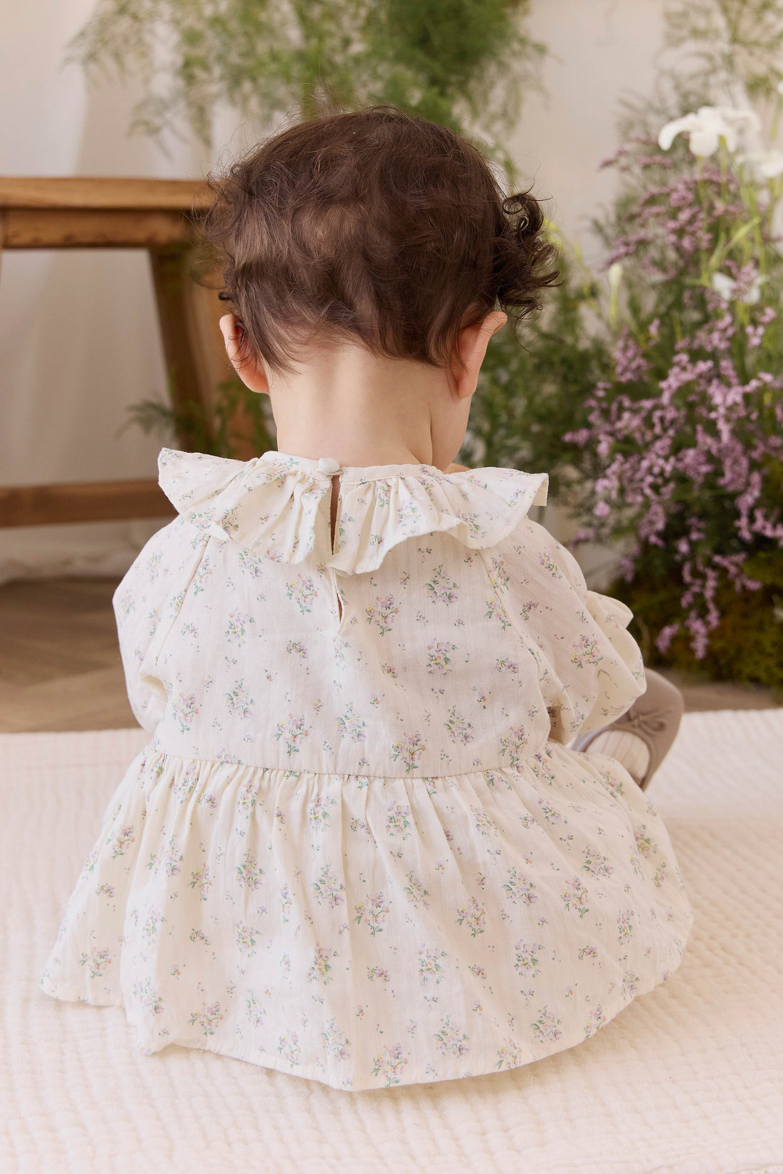 Organic Cotton Cecile Playsuit - Justine Orchid Childrens Playsuit from Jamie Kay Australia