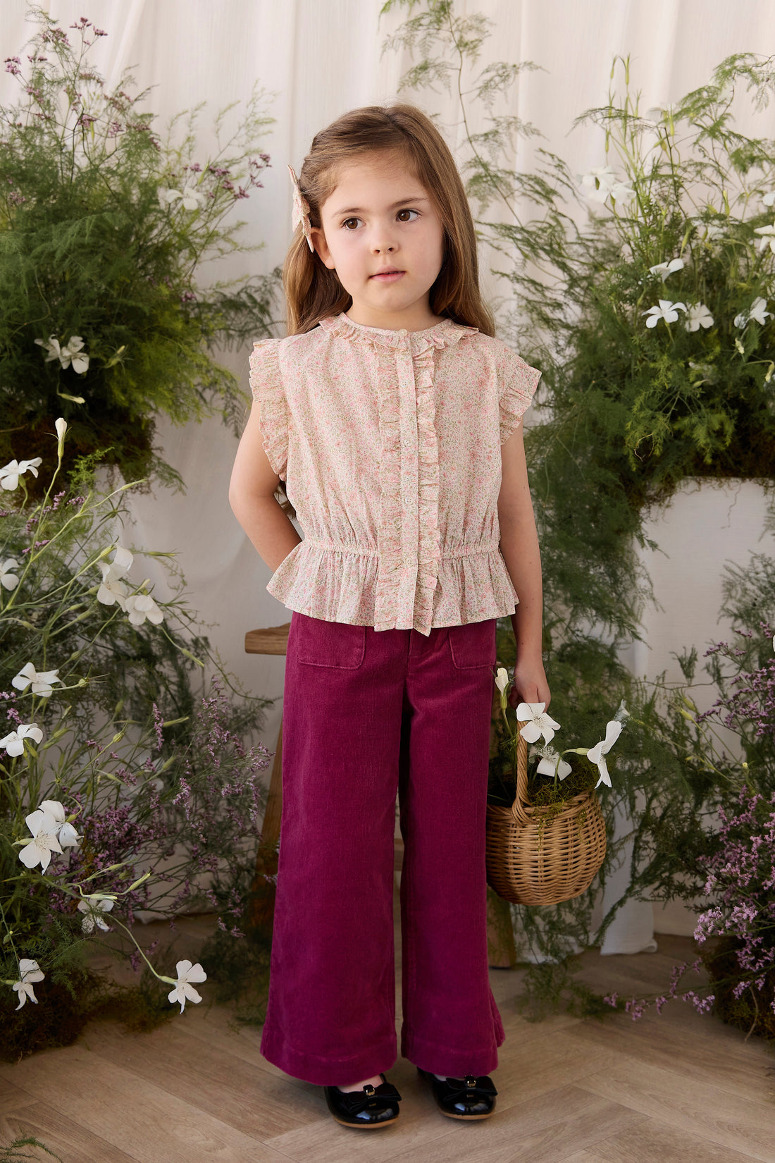 Organic Cotton Calianna Top - Flora Pink Childrens Top from Jamie Kay Australia