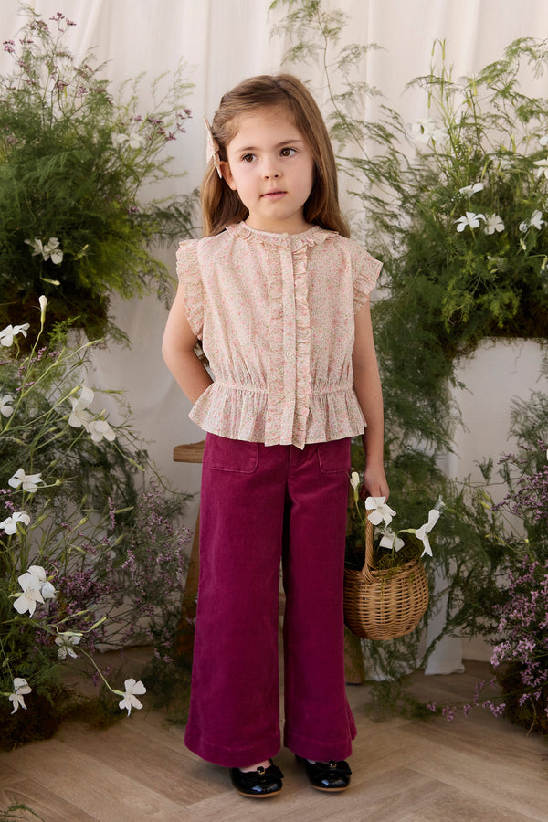 Organic Cotton Calianna Top - Flora Pink Childrens Top from Jamie Kay Australia