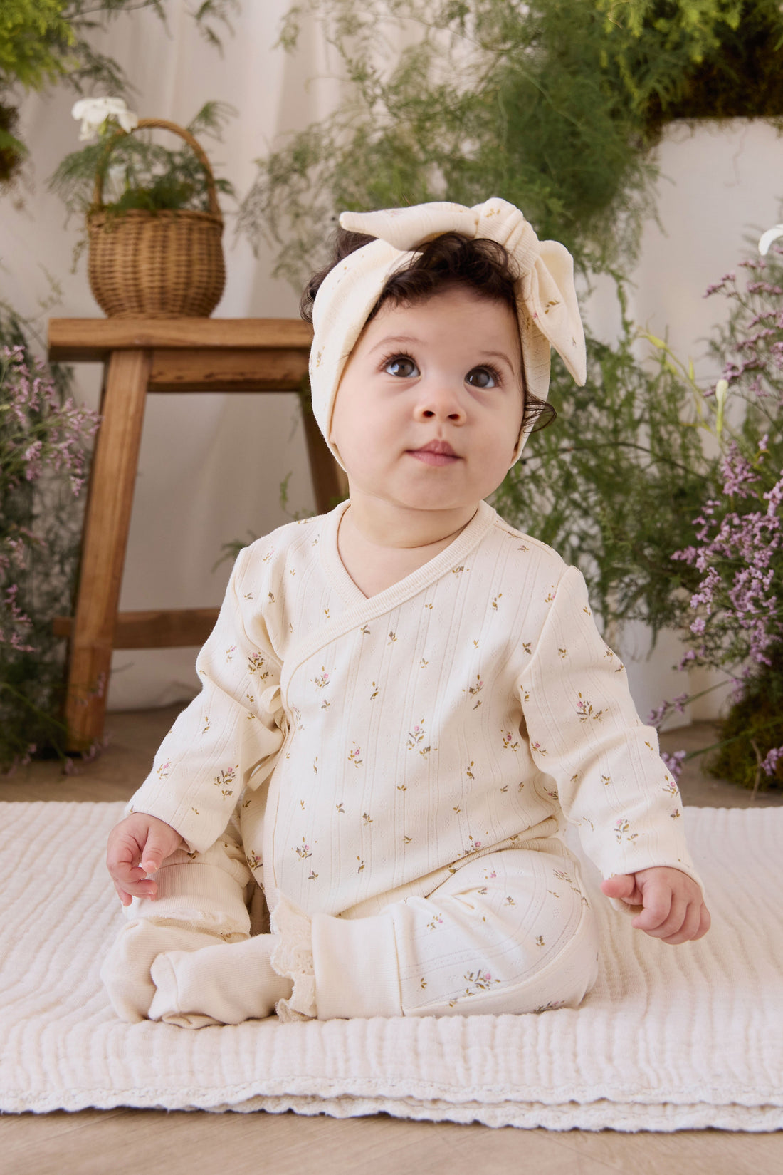 Organic Cotton Pointelle Estelle Onepiece - Dina Antique Childrens Onepiece from Jamie Kay Australia