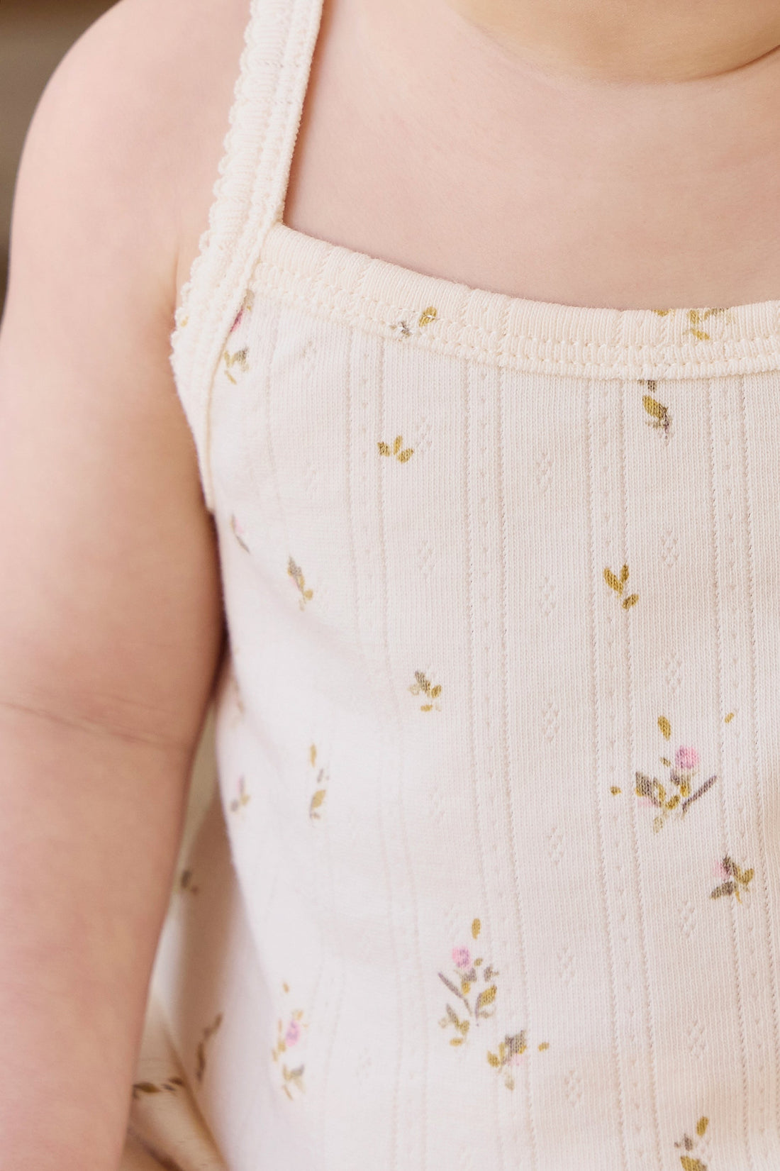 Organic Cotton Pointelle Bebe Singlet - Dina Antique Childrens Singlet from Jamie Kay Australia