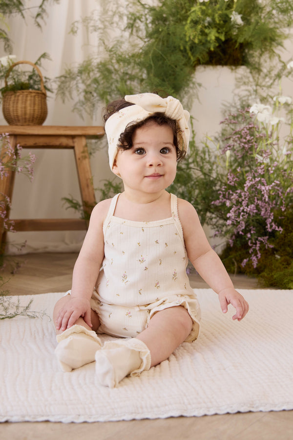 Organic Cotton Pointelle Bebe Singlet - Dina Antique Childrens Singlet from Jamie Kay Australia