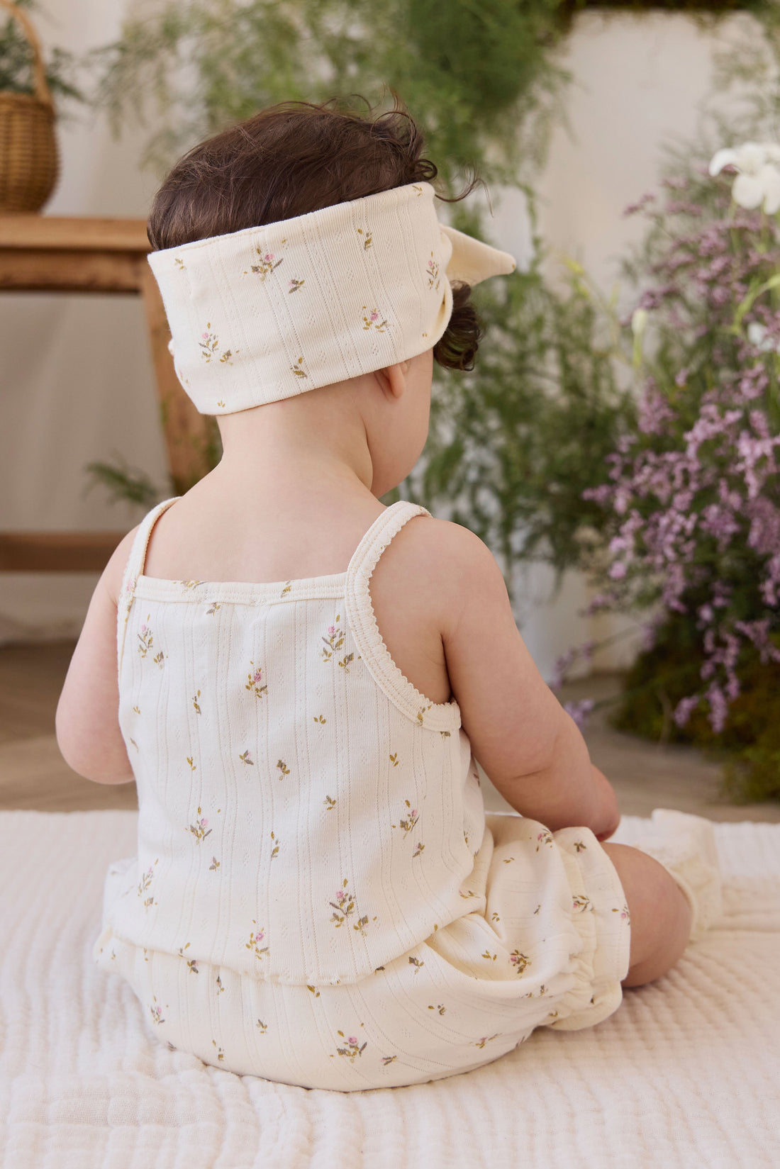 Organic Cotton Pointelle Headband - Dina Antique Childrens Headband from Jamie Kay Australia