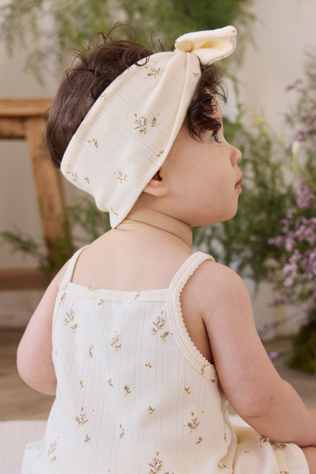 Organic Cotton Pointelle Headband - Dina Antique Childrens Headband from Jamie Kay Australia