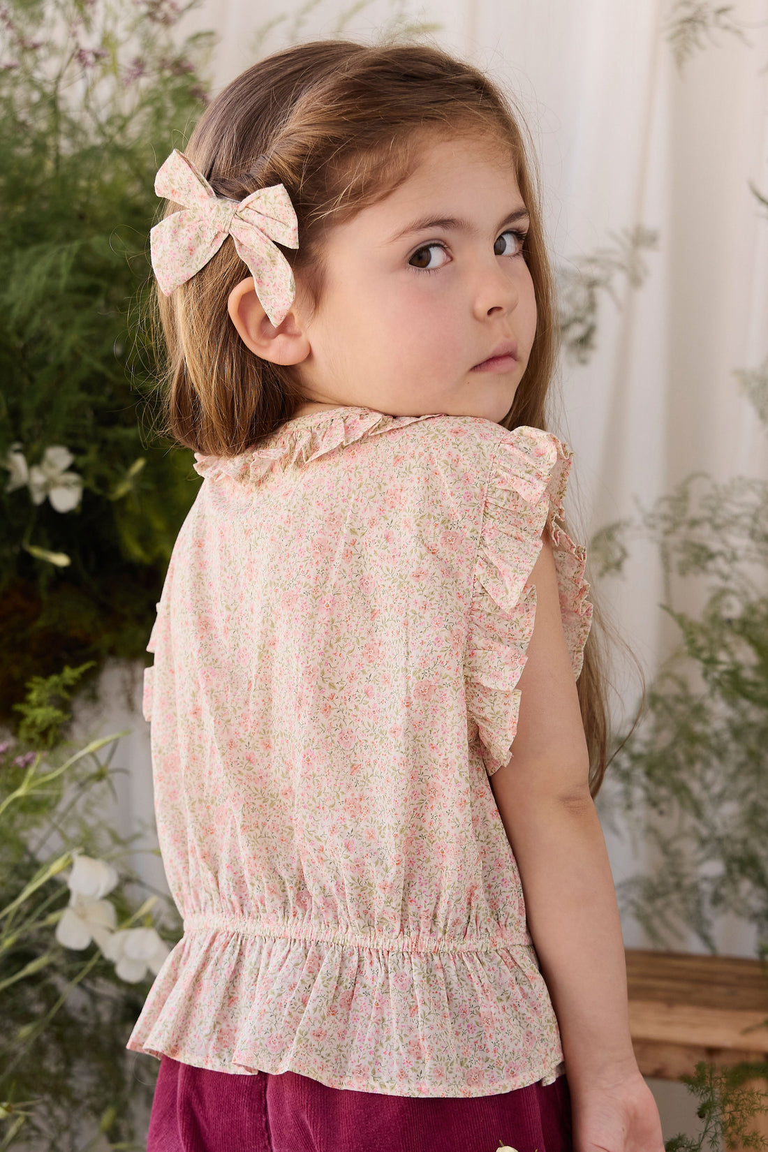 Organic Cotton Calianna Top - Flora Pink Childrens Top from Jamie Kay Australia